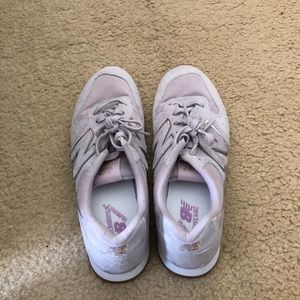 Blush pink New Balance sneakers